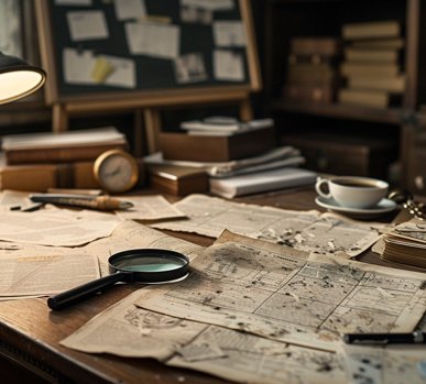 Vintage Detective Desk Stockcake