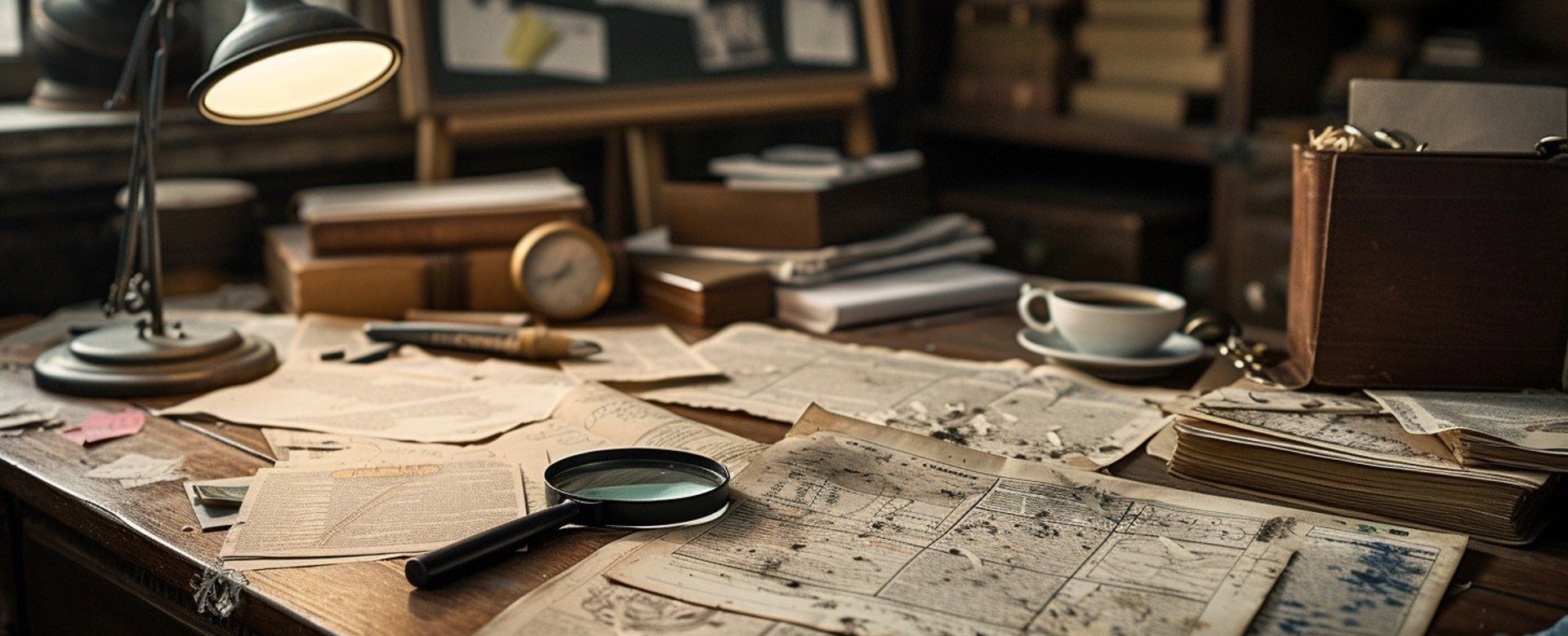 Vintage Detective Desk Stockcake
